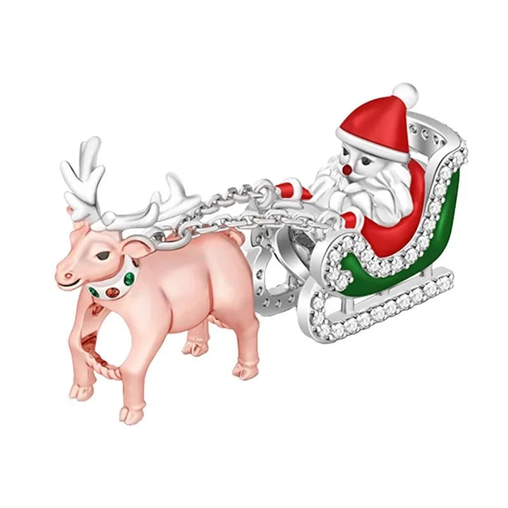 Berloque Prata 925 Natal - Noel e seu trenó