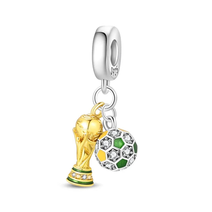 Berloque Prata 925 Copa do Mundo - Taça e Bola