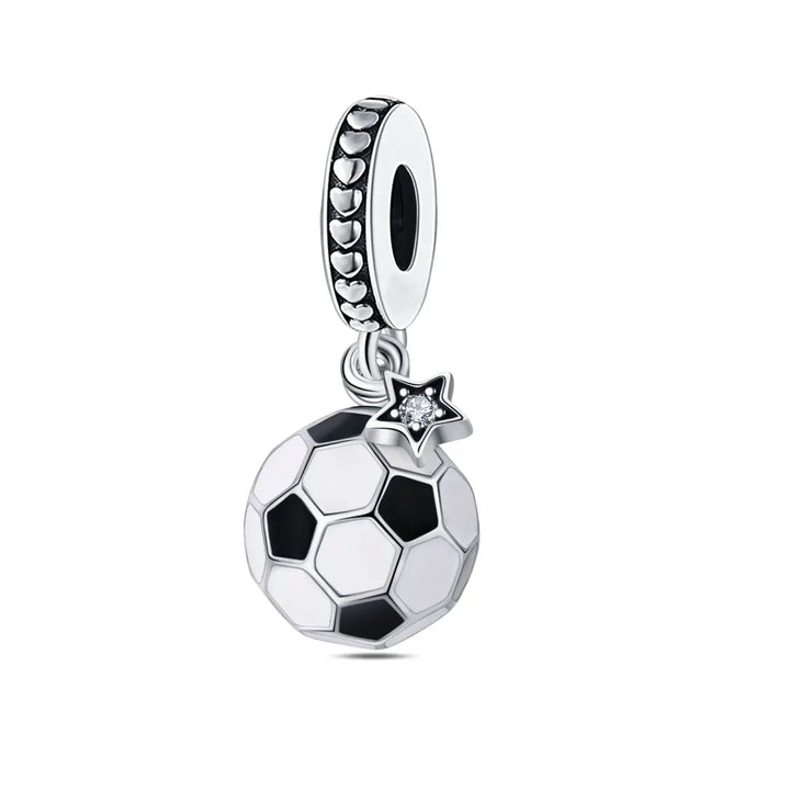 Berloque Prata 925 Copa do Mundo - Bola Estrelada
