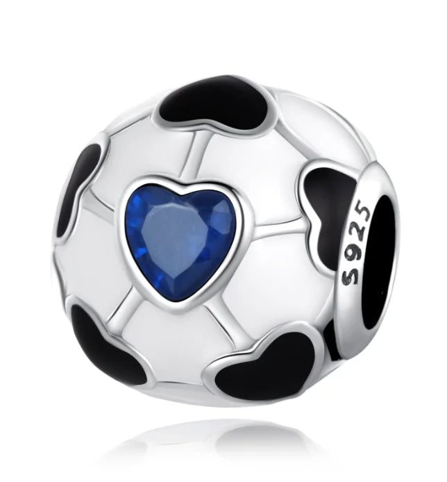 Berloque Prata 925 Copa do Mundo - Bola de futebol com pedra de zircônia