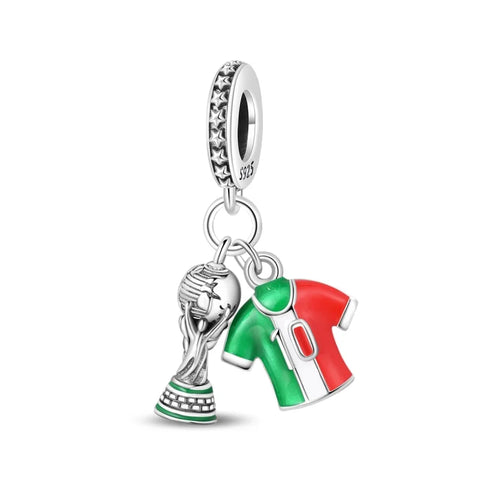 Berloque Prata 925 Copa do Mundo - Camisa e Taça