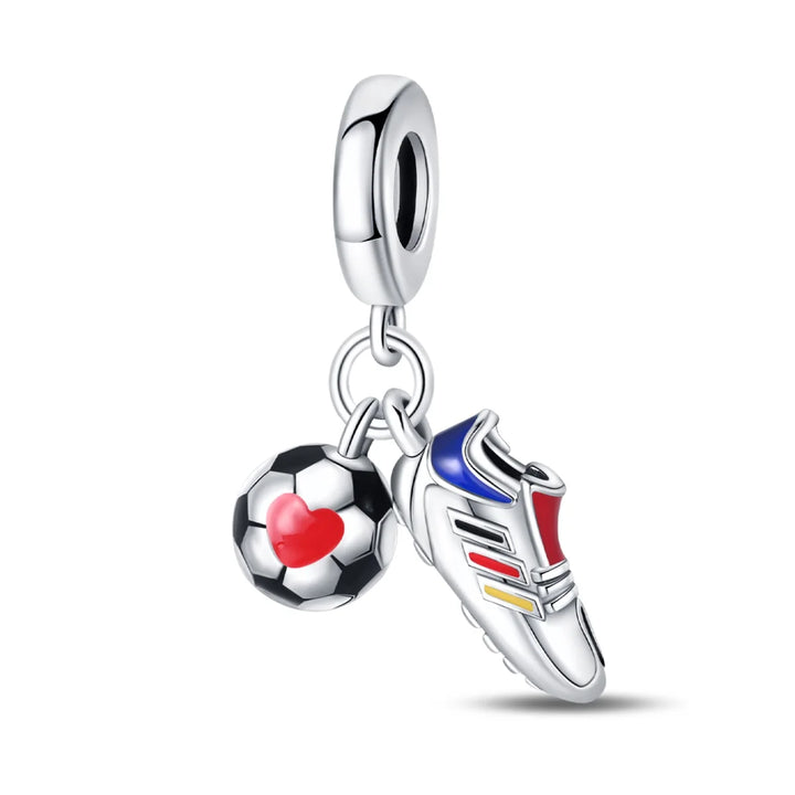 Berloque Prata 925 Copa do Mundo - Chuteira colorida e Bola