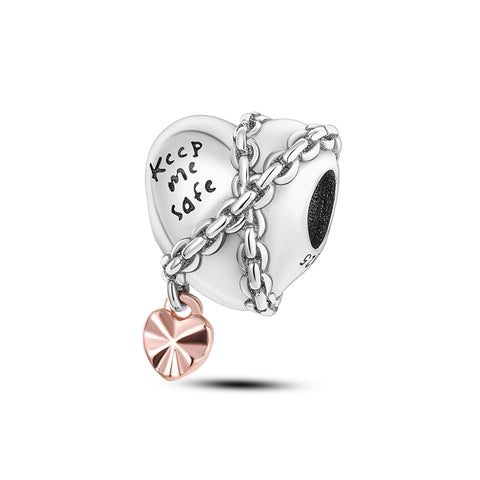 Berloque Prata 925 - Coração Seguro