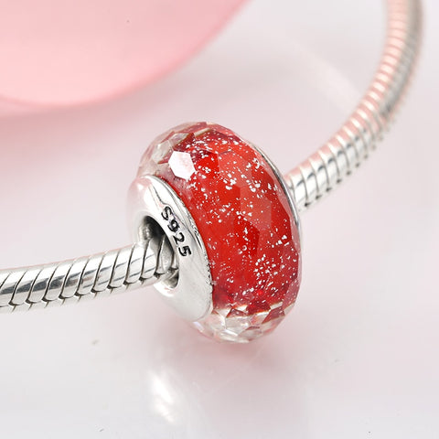 Separador Lapidado e Prata 925 - Vermelho Claro