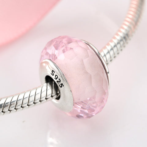 Separador Lapidado e Prata 925 - Rosa Bebê