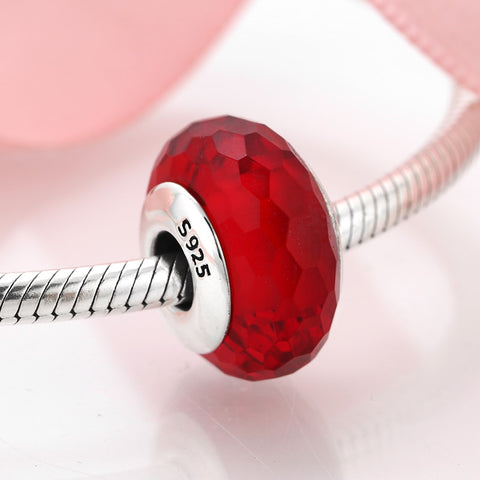 Separador Lapidado e Prata 925 - Vermelho Escuro