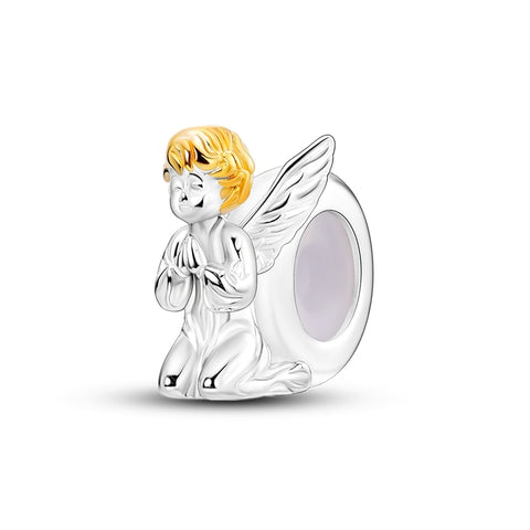 Berloque Prata 925 - Anjinho com Banho de Ouro