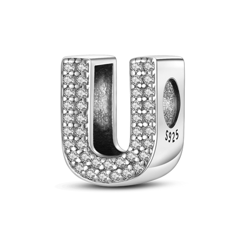 Separador Prata 925 e Zircônias - Letra U