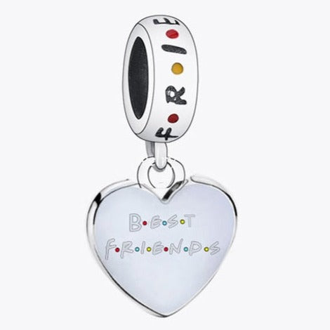 Berloque Prata 925 Série Friends - Coração Best Friends