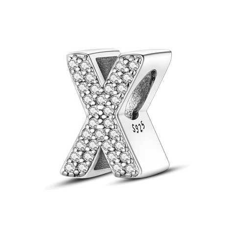 Separador Prata 925 e Zircônias - Letra X