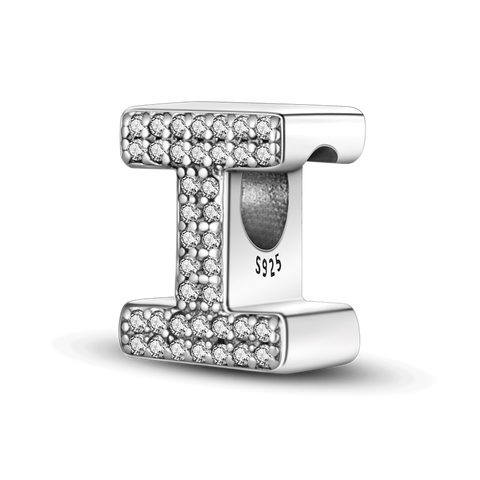 Separador Prata 925 e Zircônias - Letra I