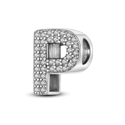 Separador Prata 925 e Zircônias - Letra P