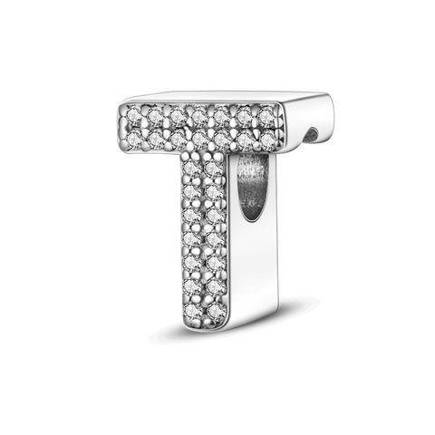 Separador Prata 925 e Zircônias - Letra T