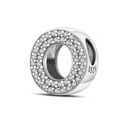 Separador Prata 925 e Zircônias - Letra O