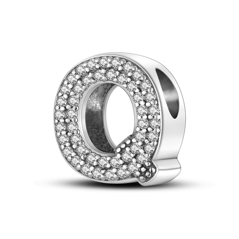 Separador Prata 925 e Zircônias - Letra Q