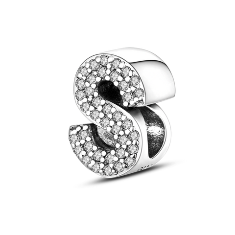 Separador Prata 925 e Zircônias - Letra S